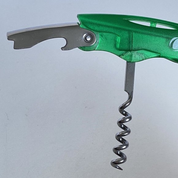Consult Engineering Ad Green Plastic Stainless Bottle Opener Corkscrew Knife - Picture 5 of 13